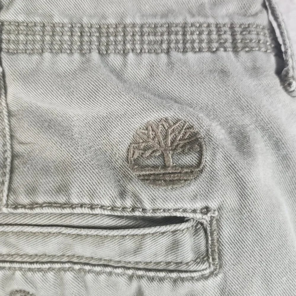 Timberland Pants Mens 34x30 Green Y2K Straight Leg Canvas Cotton Durable Outdoor